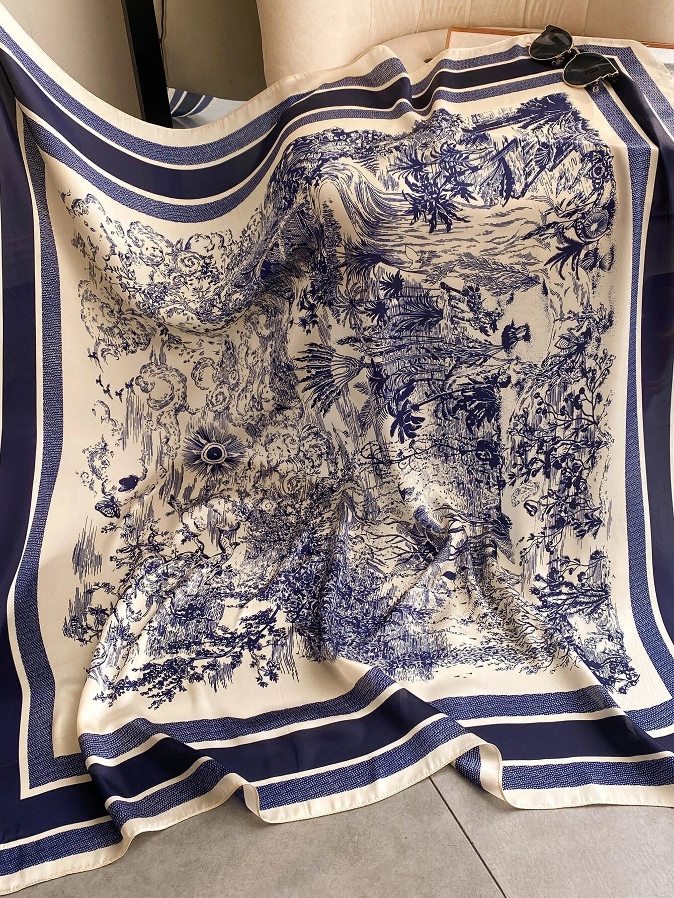  | SHEIN 1pc Landscape Print Bandana Scarf Fashionable Women Head Scarf Bandana,Hair Band,Head Band Ideal For Dressing Up Your Look | Bandana | Shein | OneHub