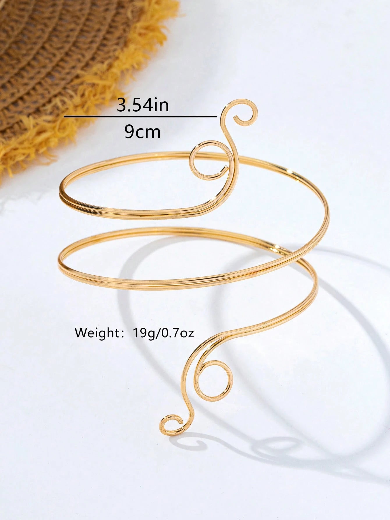 SHEIN 1pc Personalized Minimalist Metal Geometric Line Arm Cuff, Suitable For Daily And Vacation Wear