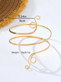 SHEIN 1pc Personalized Minimalist Metal Geometric Line Arm Cuff, Suitable For Daily And Vacation Wear