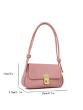  | 1pc Solid Color Pu Shoulder Bag With Metal Lock And Adjustable Strap | Bags | Shein | OneHub