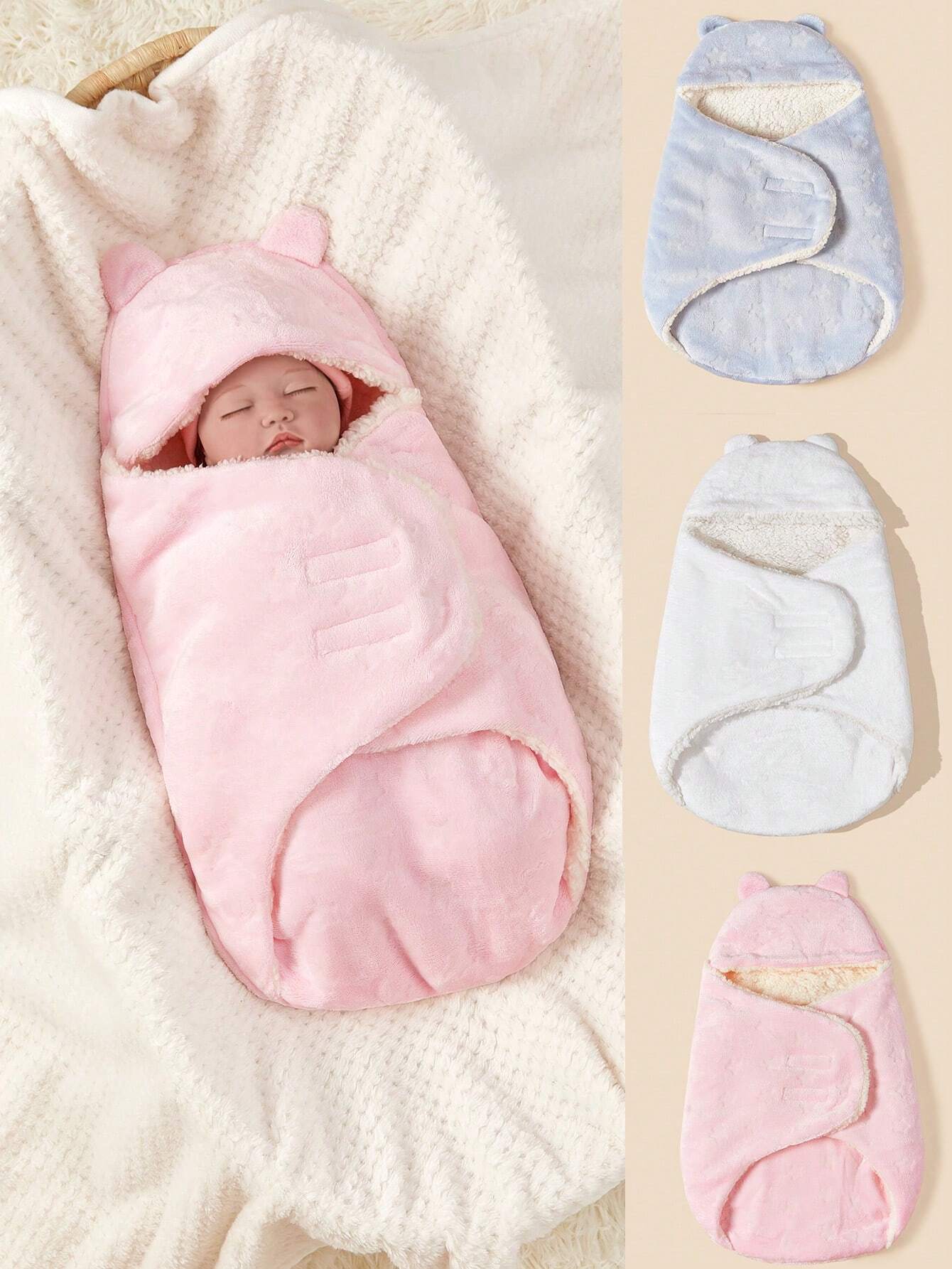  | SHEIN 1pc Unisex Baby Plush Fleece Swaddle Plus Fleece Blanket Love Valentine | Bags | Shein | OneHub