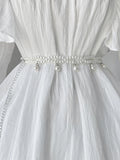 SHEIN 1pc Women Faux Pearl Beaded Elegant Belt For Dress Decoration