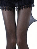 SHEIN 1pc Women Shimmering Pearl Glitter Sexy Stockings, Cozy