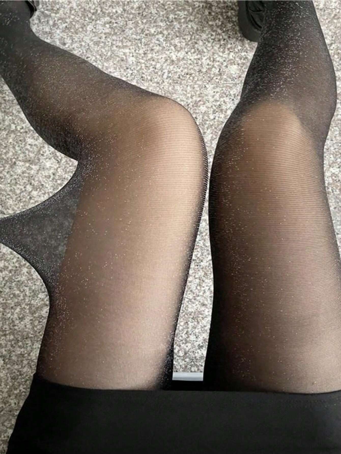 SHEIN 1pc Women Shimmering Pearl Glitter Sexy Stockings, Cozy