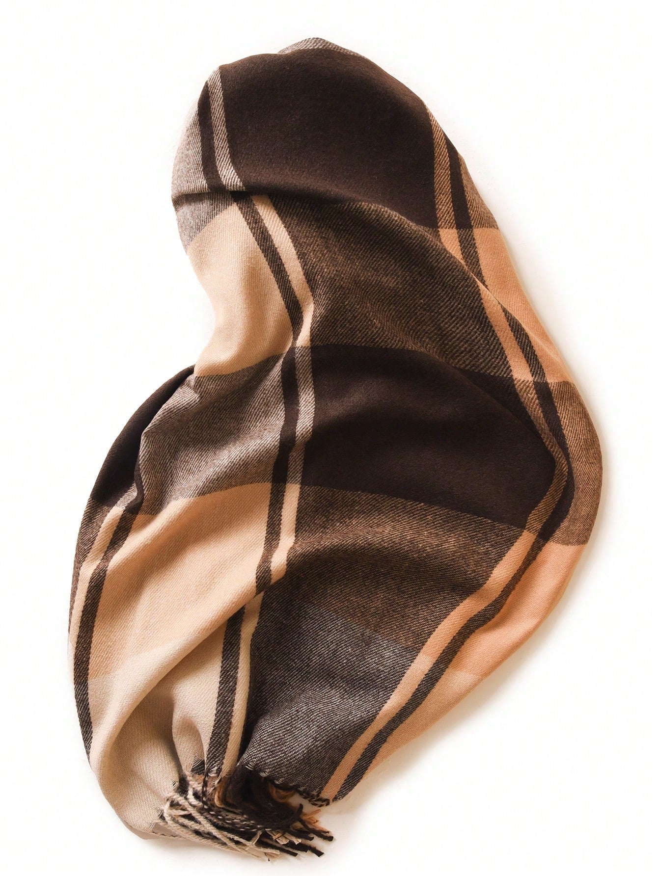  | SHEIN 1pc Women's Multicolor Plaid Tassel Design Faux Cashmere Warm Fashion Poncho Scarf, Plus Size Suitable For Daily Use | Bandana | Shein | OneHub