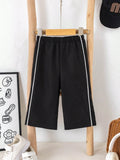 SHEIN 1pc Young Boys' Casual Sports Pants,Straight Leg,Soft & Comfortable,With Drawstring Decoration,Suitable For Daily Wear,School,Outdoor,All Season