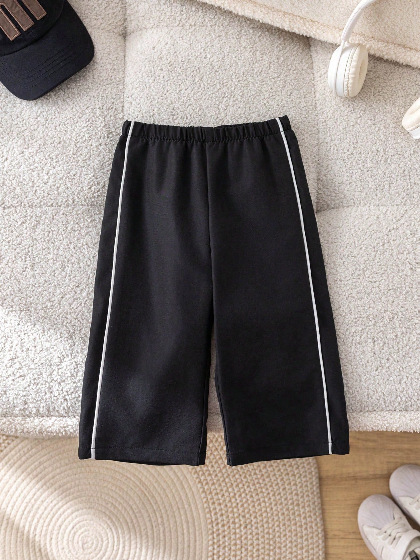 SHEIN 1pc Young Boys' Casual Sports Pants,Straight Leg,Soft & Comfortable,With Drawstring Decoration,Suitable For Daily Wear,School,Outdoor,All Season
