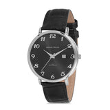 Michael Fellini Black Leather Strap Black Dial Quartz Watch for Men - MF2226-3