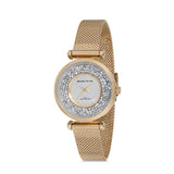  | Michael Fellini Gold Mesh Bracelet Silver Dial Quartz Watch for Women - MF2234-2 | Watches | Michael Fellini | OneHub