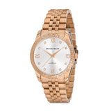 Michael Fellini Rose Gold Stainless Steel Silver Dial Quartz Watch for Women - MF2268-6