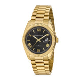 Michael Fellini Gold Stainless Steel Black Dial Quartz Watch for Men - MF2270-5