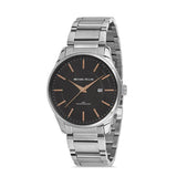 Michael Fellini Silver Stainless Steel Black Dial Quartz Watch for Men - MF2274-4