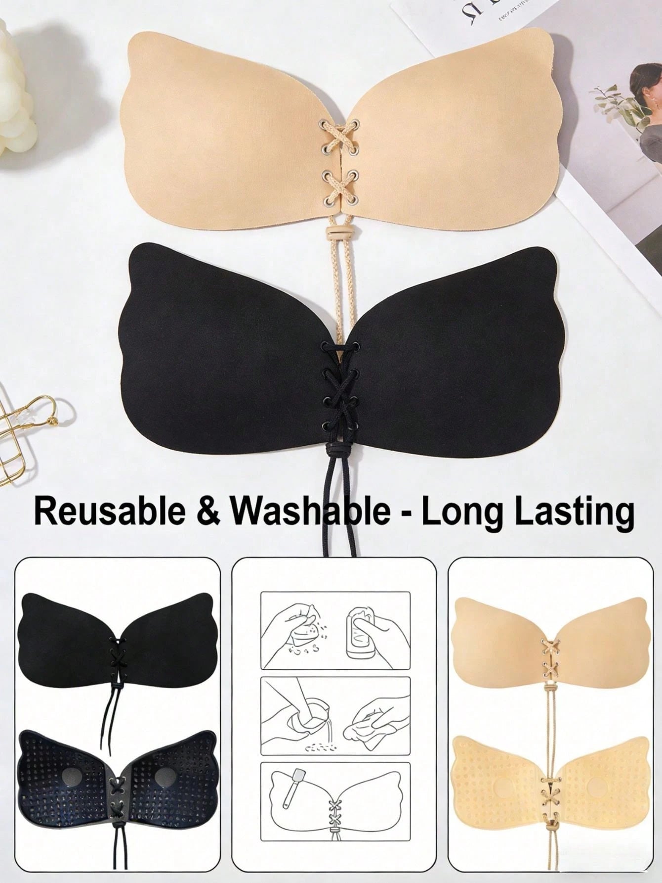  | SHEIN 2/1 Push-Up Bra, Invisible Bra For Small Busts,Breast Enhancement Bra. Suitable For Backless Strapless Dresses And Everyday Wear. | Lingerie | Shein | OneHub
