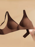 SHEIN 2pcs High Quality Jelly Gel Comfortable Skin-Friendly Sexy Minimalist Gather Bra For Women