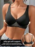 SHEIN 2pcs High Quality Jelly Gel Comfortable Skin-Friendly Sexy Minimalist Gather Bra For Women