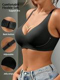 SHEIN 2pcs High Quality Jelly Gel Comfortable Skin-Friendly Sexy Minimalist Gather Bra For Women