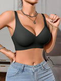 SHEIN 2pcs High Quality Jelly Gel Comfortable Skin-Friendly Sexy Minimalist Gather Bra For Women