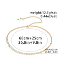 SHEIN 2pcs/Set Fashion Faux Pearl Decor Waist Chain For Women For Daily Decoration