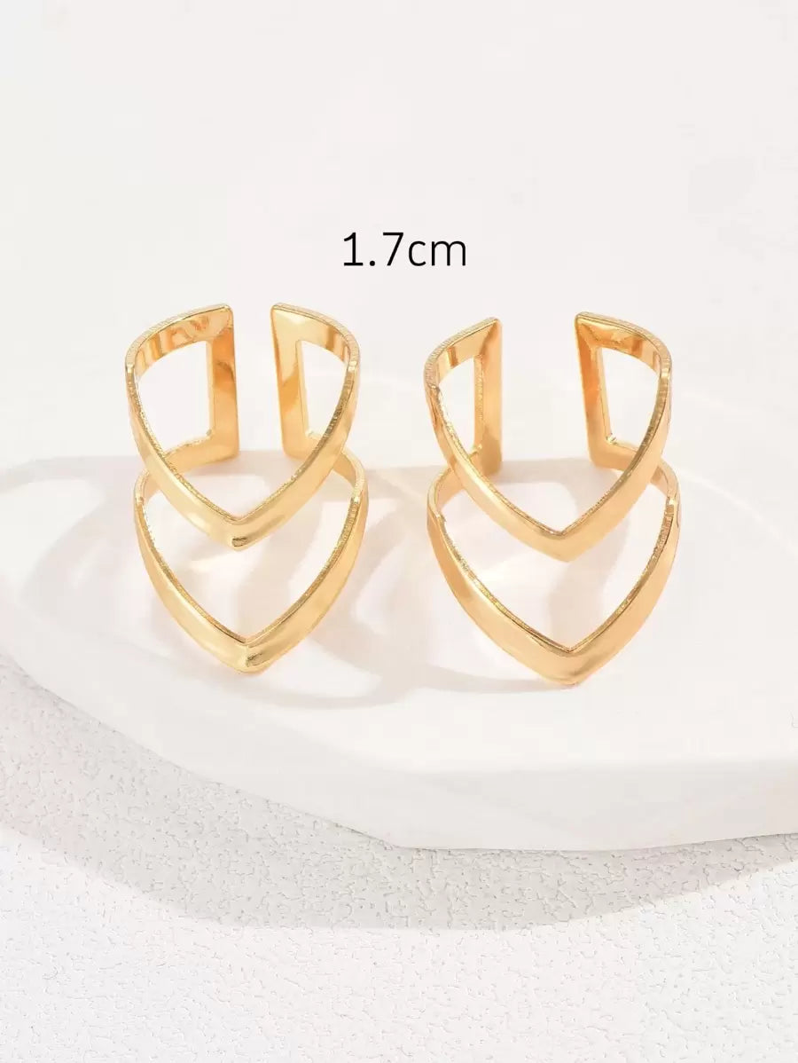  | SHEIN 2pcs/Set Simple Double Layered Letter V Shaped Open Ring For Women | Ring | Shein | OneHub