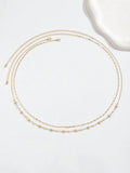 SHEIN 2pcs/Set Women's Fashion Elegant Minimalist Daisy Waist Chain, Sexy Sweet Multi-Layer Waist Chain Suitable For Daily Wear, Beach Party, Vacation