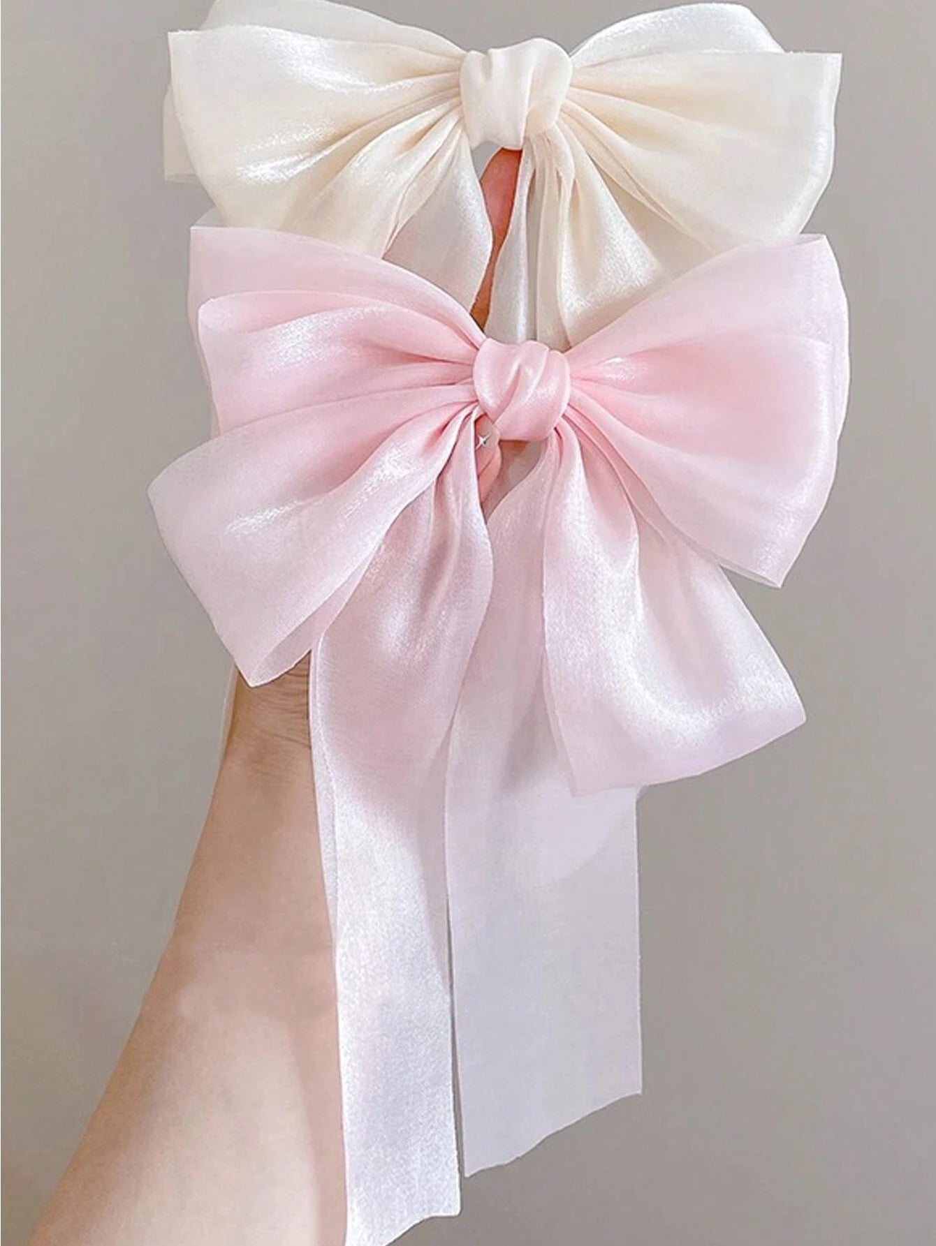  | SHEIN 2pcs Women's Super Fairy Mesh Ruffle Bow Hair Clips, Back Head High-Grade Hair Accessories, Sweet Romantic Design And Unique Style, Suitable For Daily Use Cute | Hair Accessories | Shein | OneHub