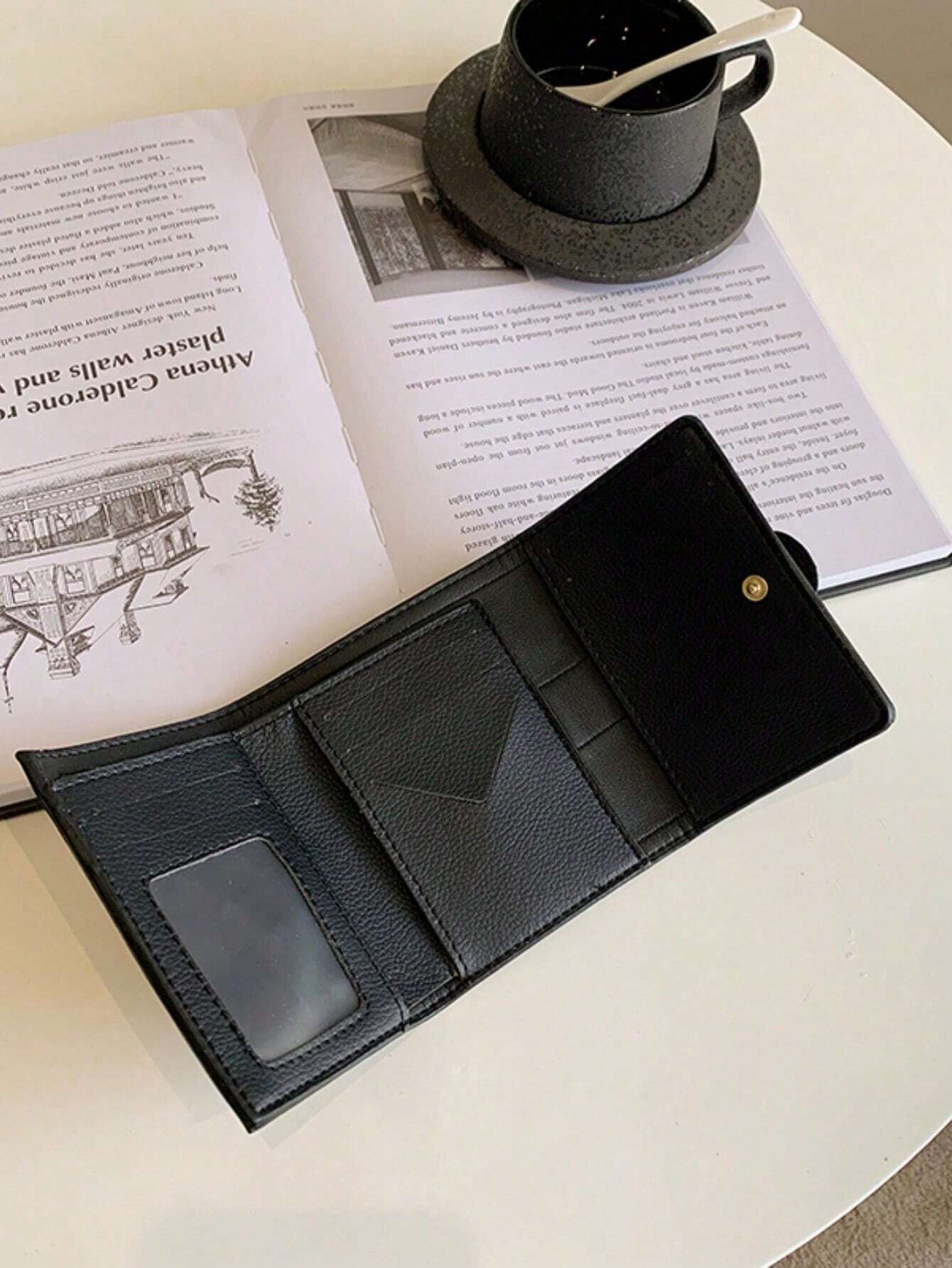  | SHEIN 3-Fold Women Checkered Snap Button Short Wallet, Classic Multi-Card Slots Anti-RFID Bank Card Holder, Stylish Retro Short Purse | Wallet | Shein | OneHub