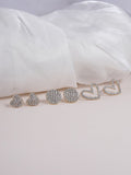 SHEIN 3pairs Rhinestone Heart Decor Stud Earrings