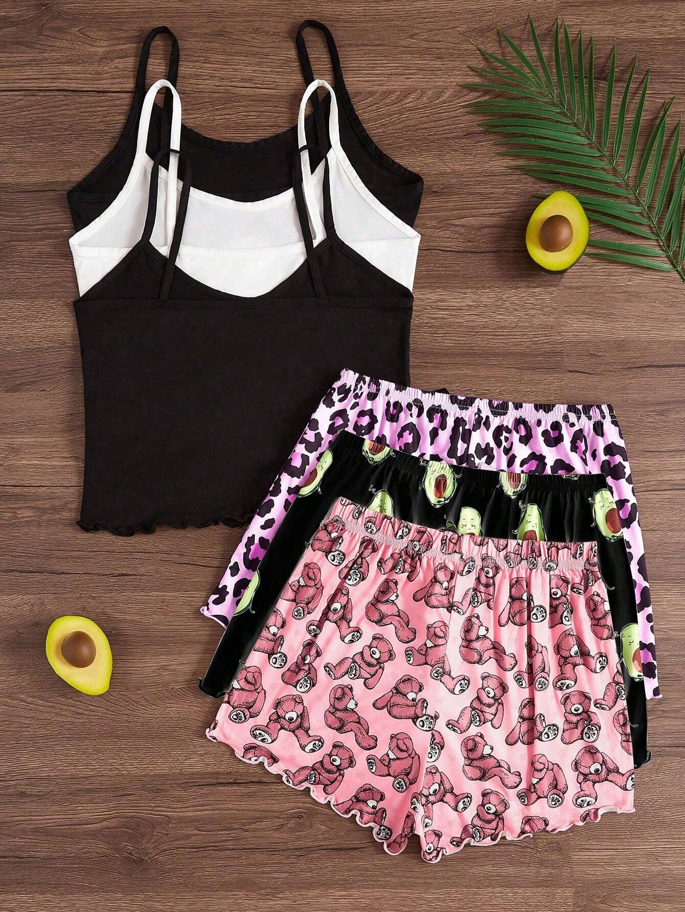  | SHEIN 3pcs/Set Cartoon Print Camisole & Shorts Pajama Set | PJ Set | Shein | OneHub