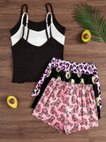  | SHEIN 3pcs/Set Cartoon Print Camisole & Shorts Pajama Set | PJ Set | Shein | OneHub