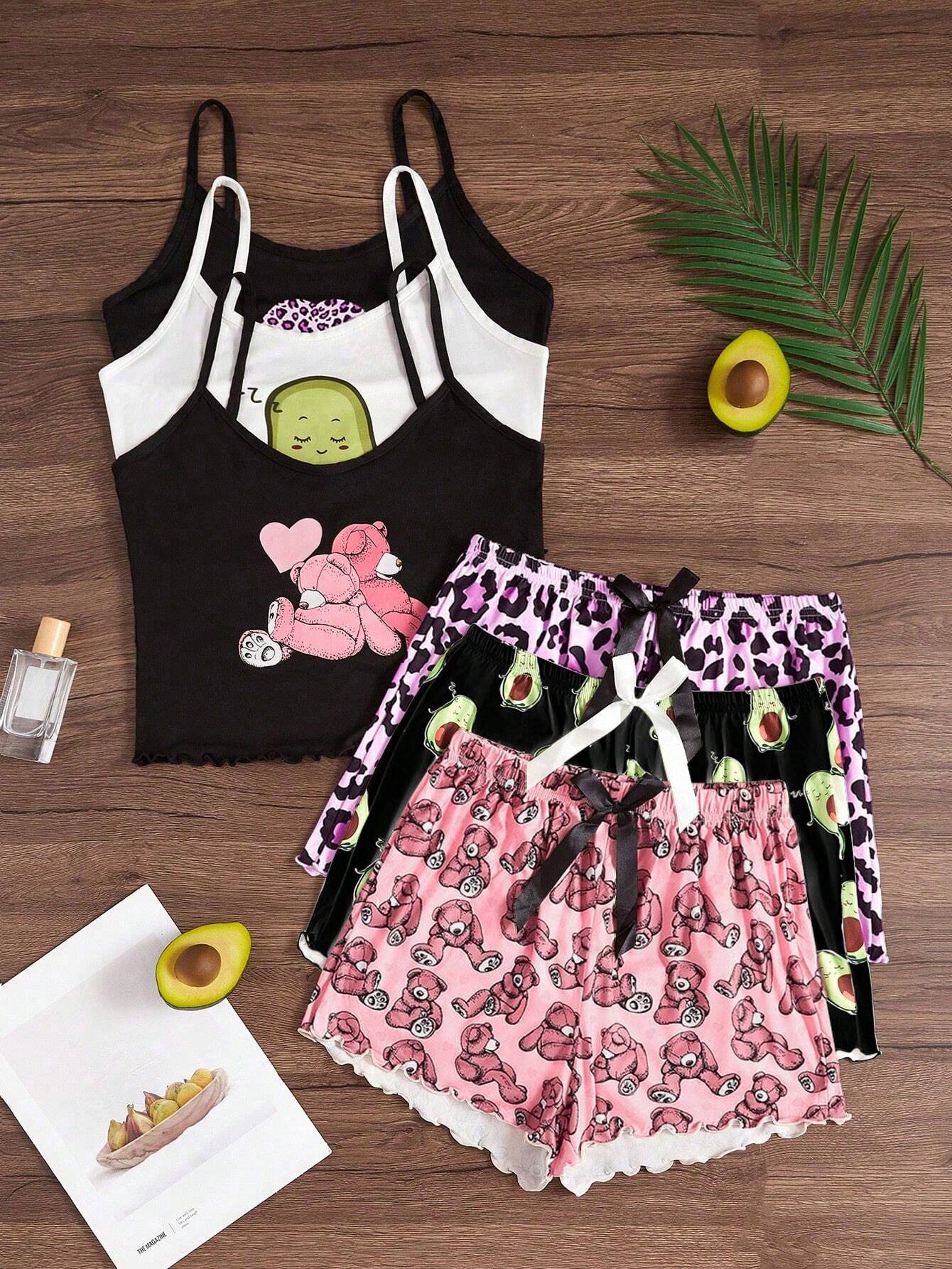  | SHEIN 3pcs/Set Cartoon Print Camisole & Shorts Pajama Set | PJ Set | Shein | OneHub