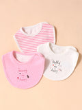 SHEIN 3pcs Baby Letter Graphic Bib