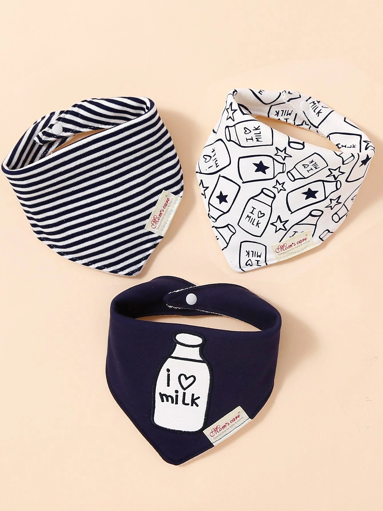  | SHEIN 3pcs Baby Milk Bottle Pattern Bandana Bib | Bags | Shein | OneHub