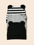  | SHEIN 3pcs Baby Striped Pattern Cartoon Ear Decor Hat | Cap | Shein | OneHub