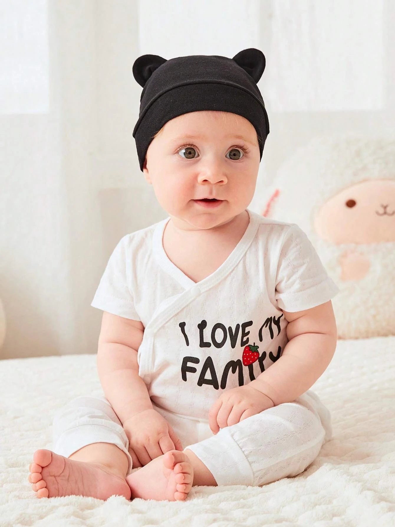  | SHEIN 3pcs Baby Striped Pattern Cartoon Ear Decor Hat | Cap | Shein | OneHub