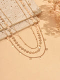 SHEIN 3pcs/Set Minimalist Elegant Gold Disc Multi-Layer Chain Waist Chain, Simple All-Match Versatile Style Women's Waist Jewelry Accessory