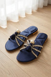 Anastasia Crystal Flat Sandals – Jade Green | Anza PK | Zari Tassel | Flats | Anza | OneHub