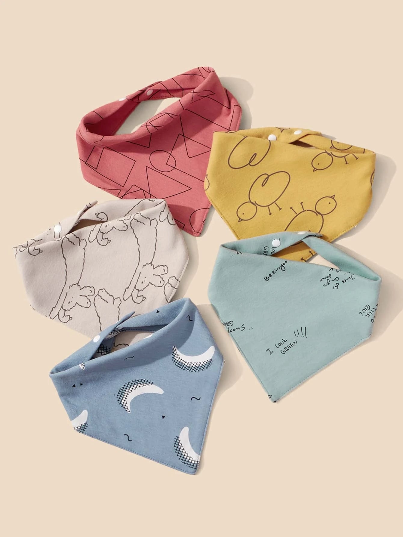  | SHEIN 5pcs Baby Cartoon Graphic Bandana Bib | bibs | Shein | OneHub