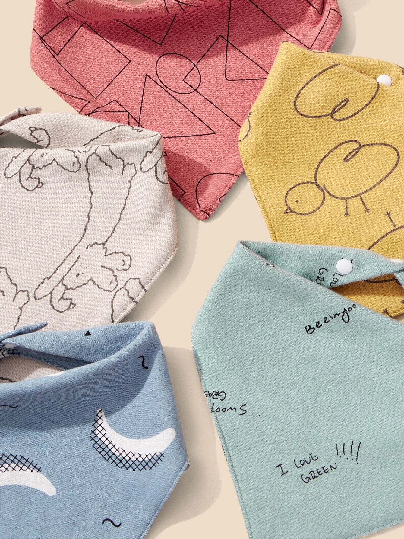  | SHEIN 5pcs Baby Cartoon Graphic Bandana Bib | bibs | Shein | OneHub