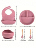  | SHEIN 5pcs Baby Feeding Set - Silicone Bib, Suction Bowl, Spoon, Fork, Suitable For Dishwasher | Bags | Shein | OneHub