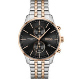 HUGO BOSS Associate Two-tone Stainless Steel Black Dial Chronograph Quartz Watch for Men - 1513840