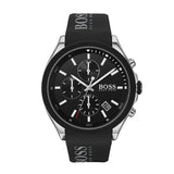 HUGO BOSS Velocity Black Silicone Strap Black Dial Chronograph Quartz Watch for Men - 1513716