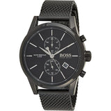 HUGO BOSS Jet Black Mesh Bracelet Black Dial Chronograph Quartz Watch for Men - 1513769