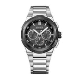 HUGO BOSS Supernova Silver Stainless Steel Black Dial Chronograph Quartz Watch for Men - 1513359
