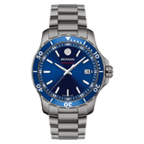 Movado 800 Series Grey Stainless Steel Blue Dial Quartz Watch for Men - 2600159