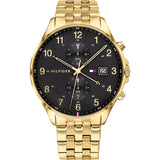 Tommy Hilfiger West Gold Stainless Steel Black Dial Chronograph Quartz Watch for Men - 1791708