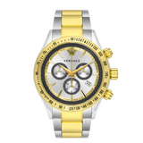 Versace Classic Two-tone Stainless Steel Silver Dial Chronograph Quartz Watch for Men - VEV700519
