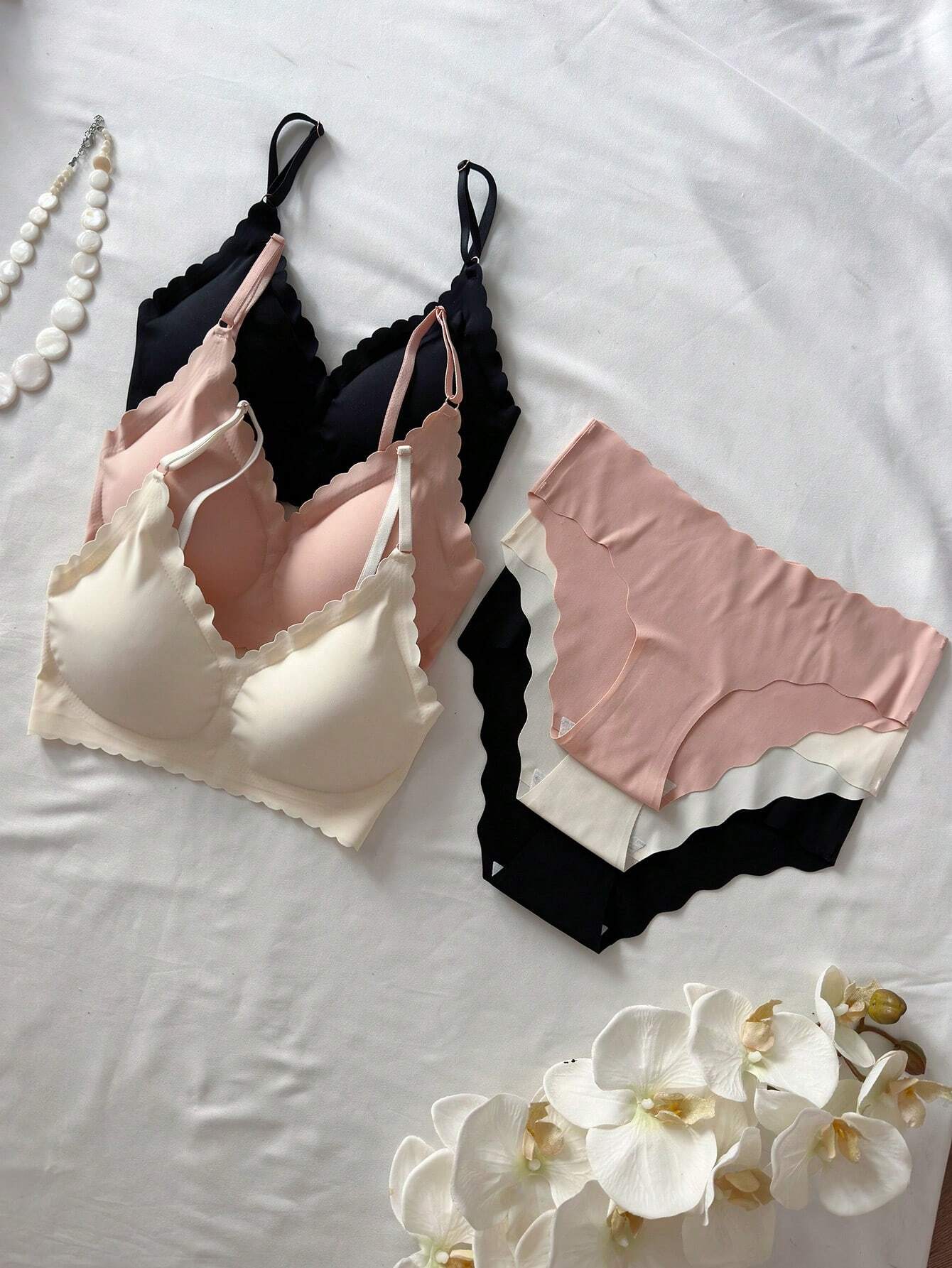  | SHEIN 6pcs Women Plain Simple Bra & Panty Underwear Set | Night Dress | Shein | OneHub