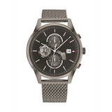 Tommy Hilfiger Weston Grey Mesh Bracelet Grey Dial Chronograph Quartz Watch for Men - 1710506