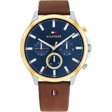  | Tommy Hilfiger Ryder Brown Leather Strap Blue Dial Chronograph Quartz Watch for Men - 1710496 | Watches | Tommy Hilfiger | OneHub