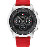  | Tommy Hilfiger Luce Red Silicone Strap Black Dial Chronograph Quartz Watch for Men - 1710490 | Watches | Tommy Hilfiger | OneHub